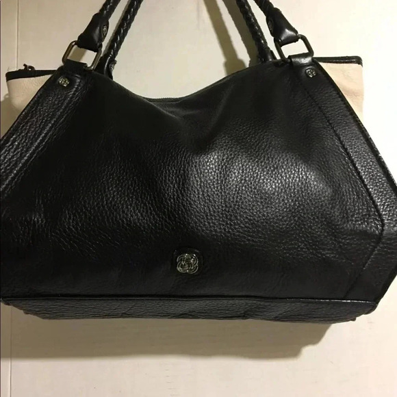 Elliott Lucca Black/ white leather handbag - Picture 3 of 8